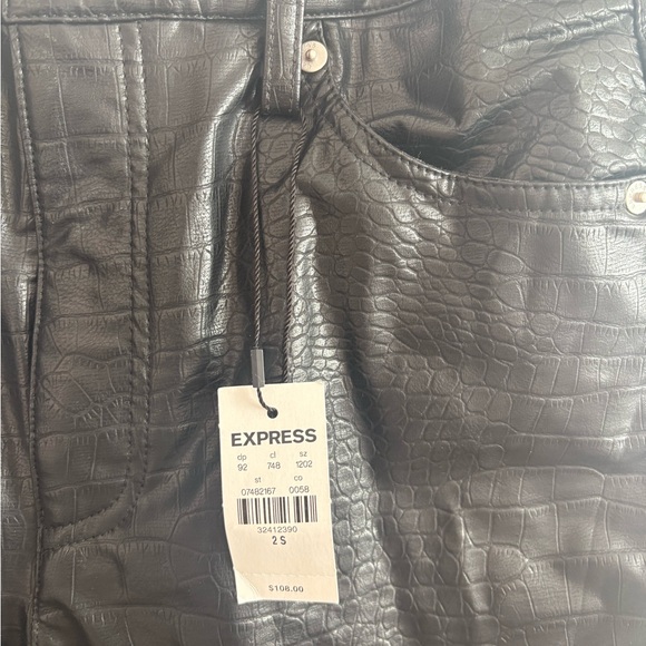NWT Express Modern Straight Super High rise faux leather pants size 2S - Picture 3 of 9